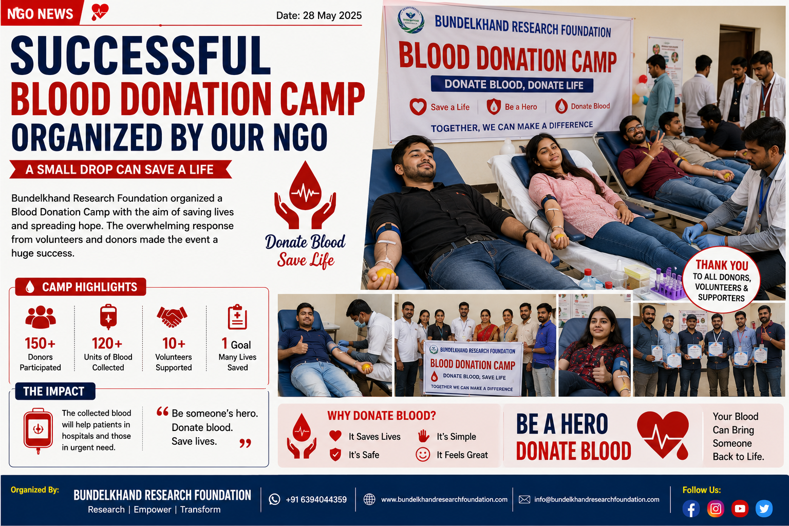 Successful Blood Donation Camp Organized by Our NGO