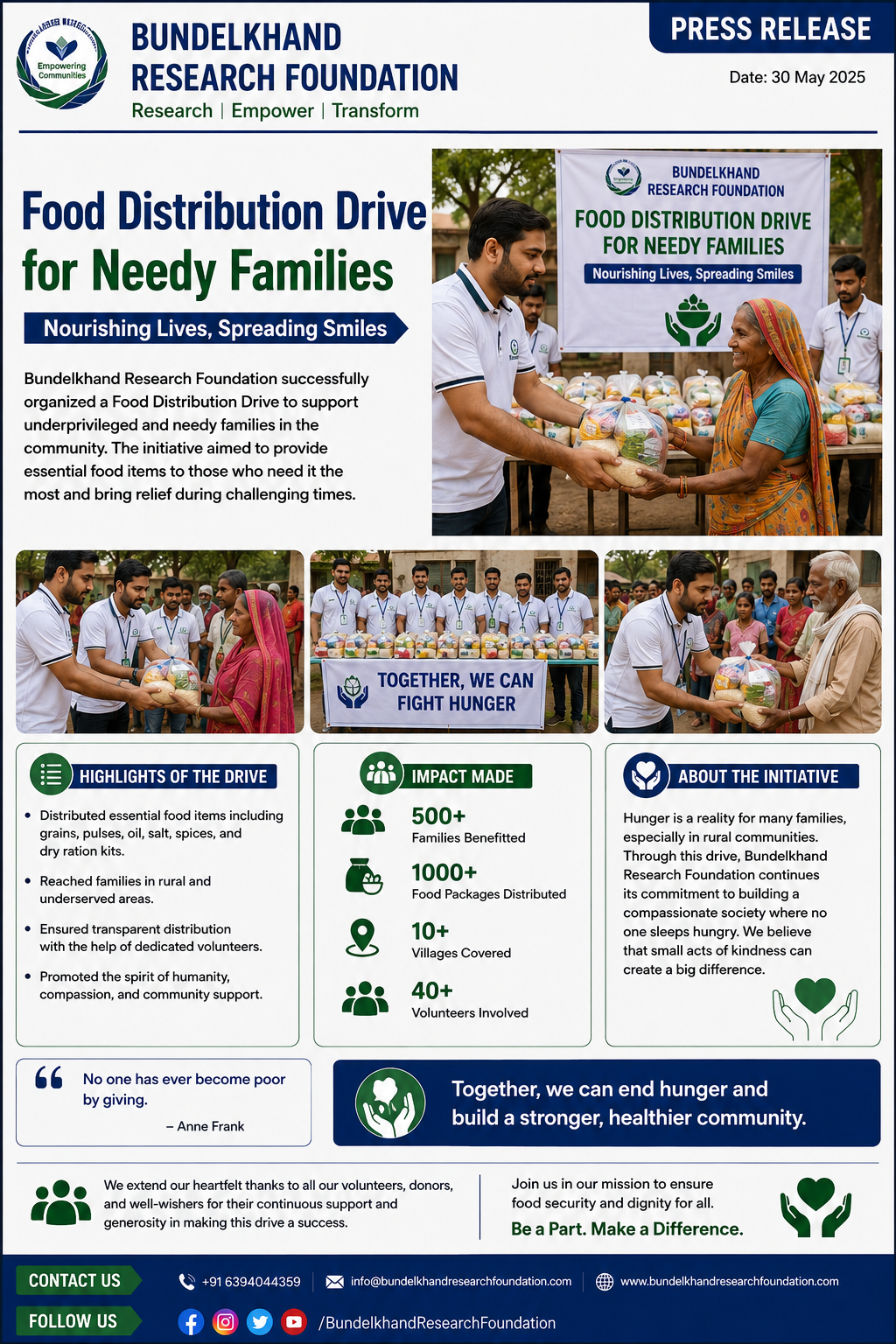 Food Distribution Drive for Needy Families